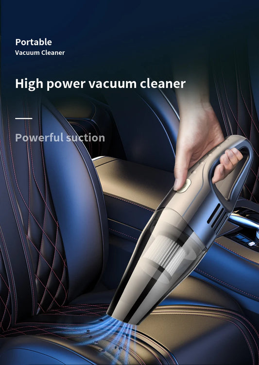Portable Car Vacuum Cleaner - Powerful Suction, Cordless & Rechargable